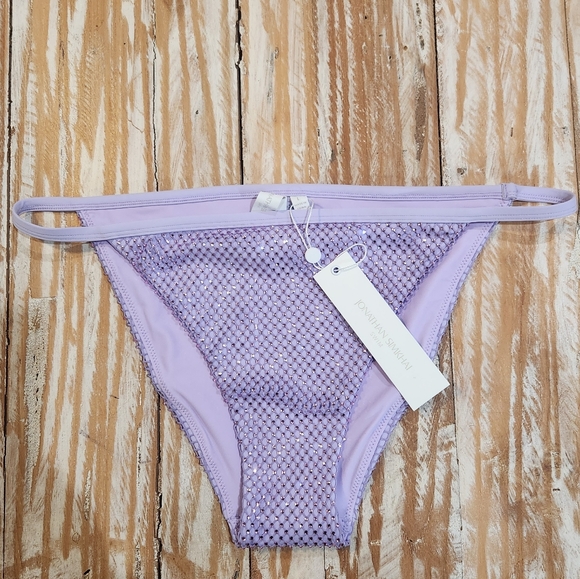 NWT Jonathan Simkhai Rhinestone Purple Moxie Bikini Bottoms L - Picture 5 of 8